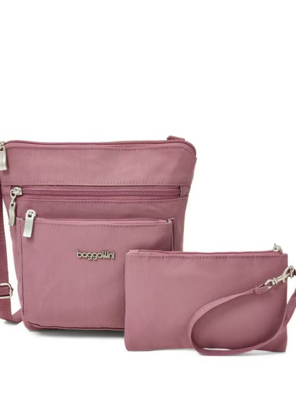 Baggallini Dusty Mauve Pocket Crossbody With RFID/NWT
